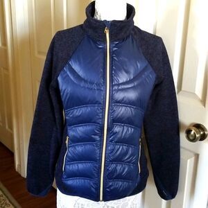 London Fog Hybrid Goose Down Puffer Jacket Gorpcore Size Small